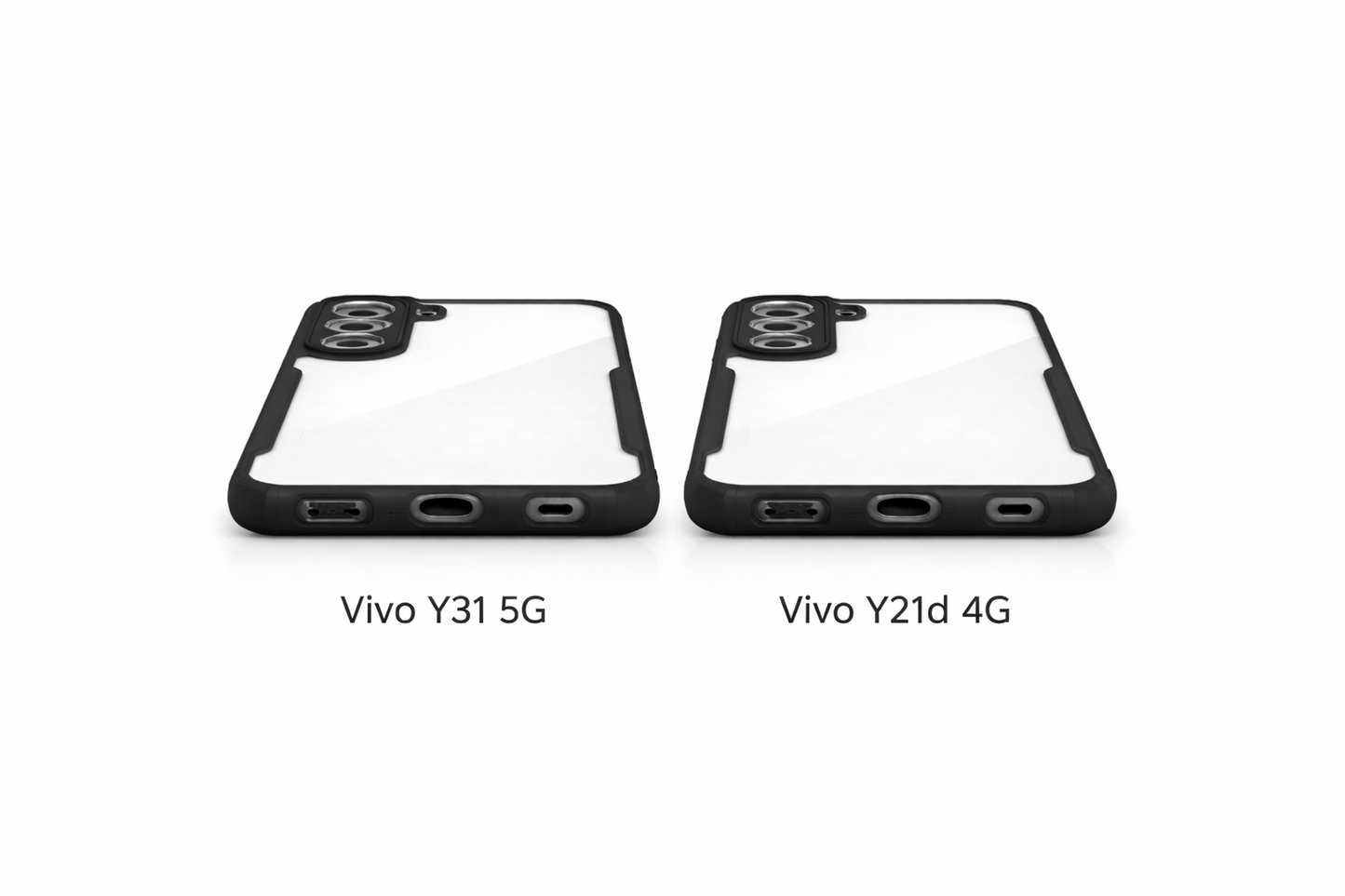 Premium Transparent Shockproof Back Cover for Vivo Y31 5G / Vivo Y21d 4G Clear Protective Case