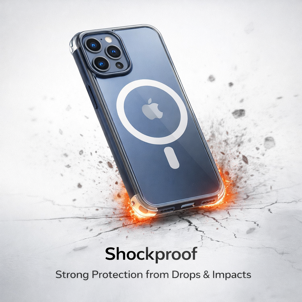 iPhone 12 Pro MagSafe Clear Case – Slim, Transparent & Shockproof Protection