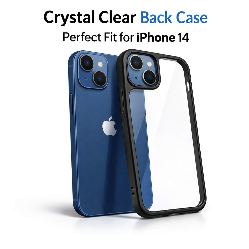 iPhone 14 Crystal Clear Case – Slim, Transparent & Shockproof Protection