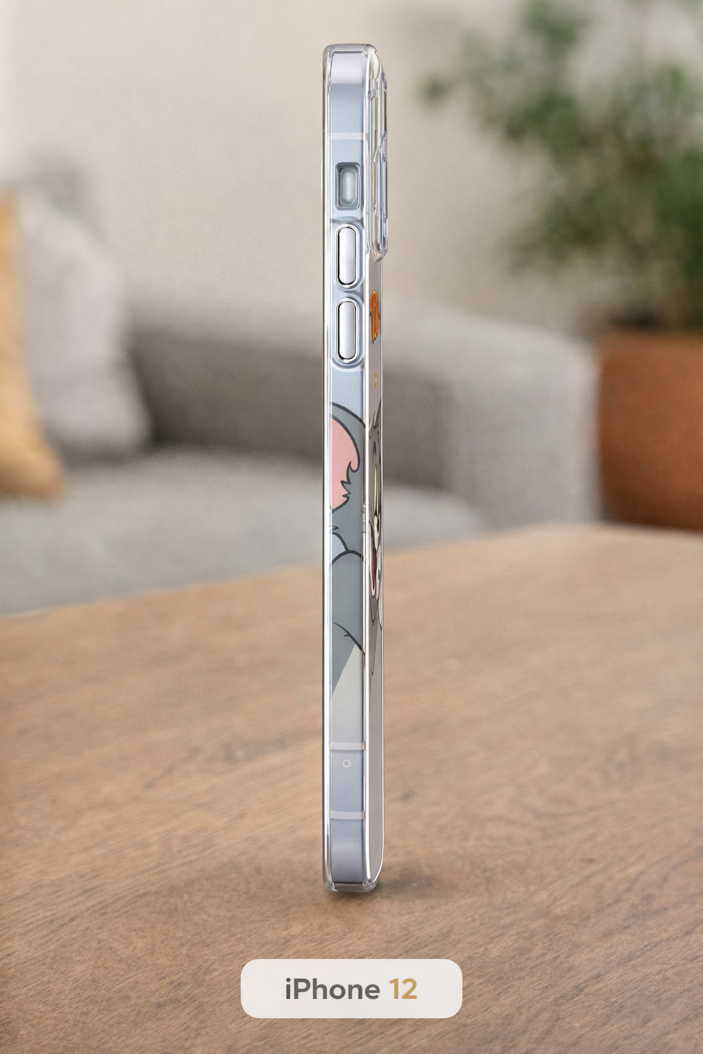Tom & Jerry Transparent Back Cover for iPhone 12 – Cute Cartoon Shockproof Clear Case
