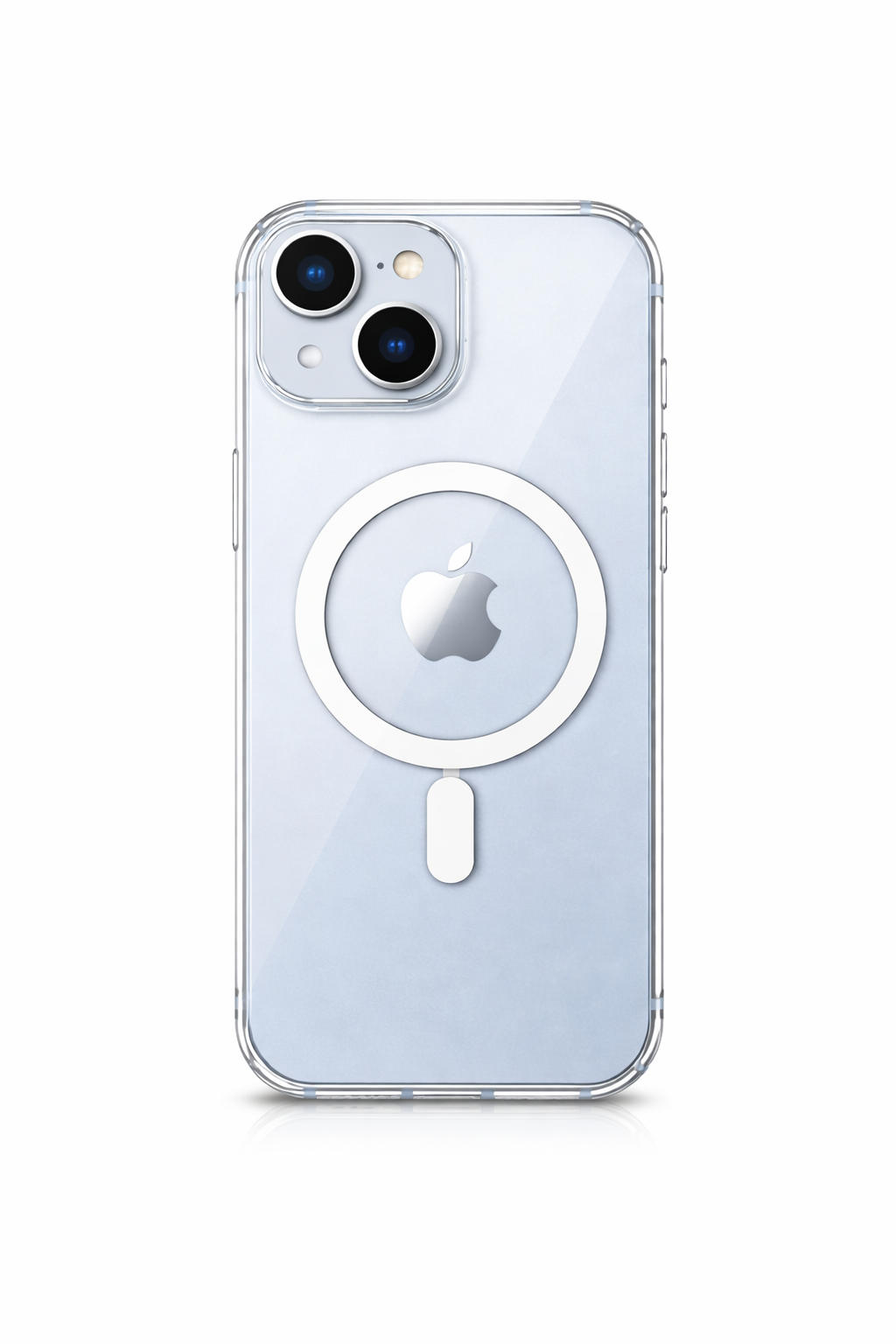 Transparent Magnetic Ring Back Cover for iPhone 15 – Shockproof Clear Case (MagSafe Compatible)